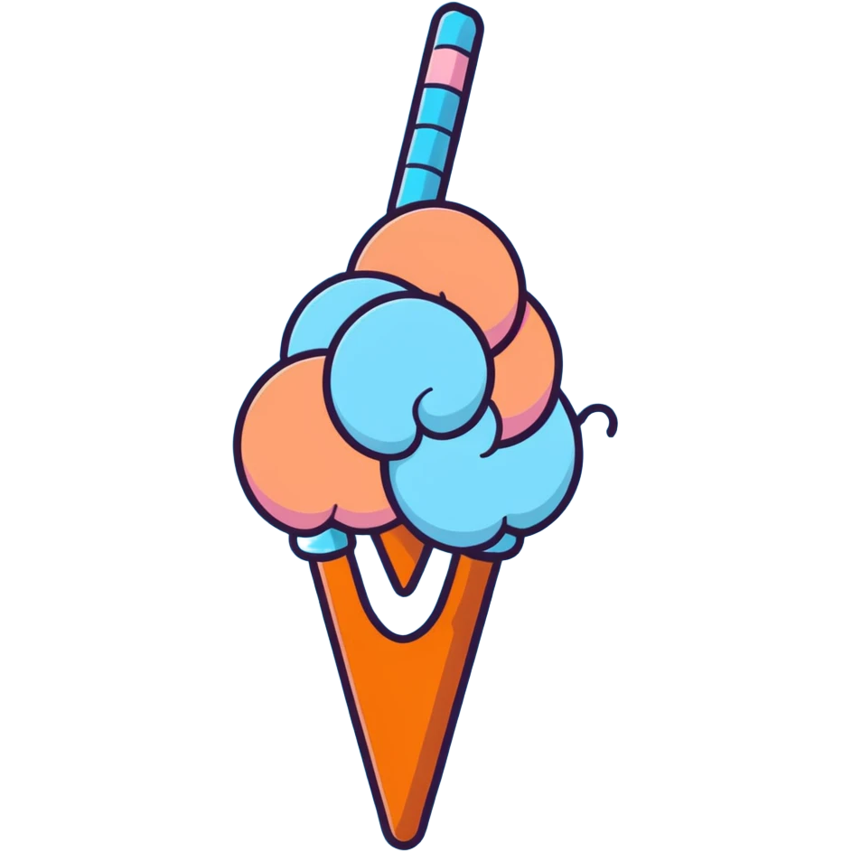 swirly pastel blue cotton candy with sparkling sugar emoji