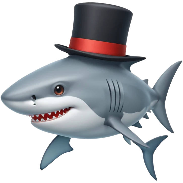 Shark with a top hat emoji