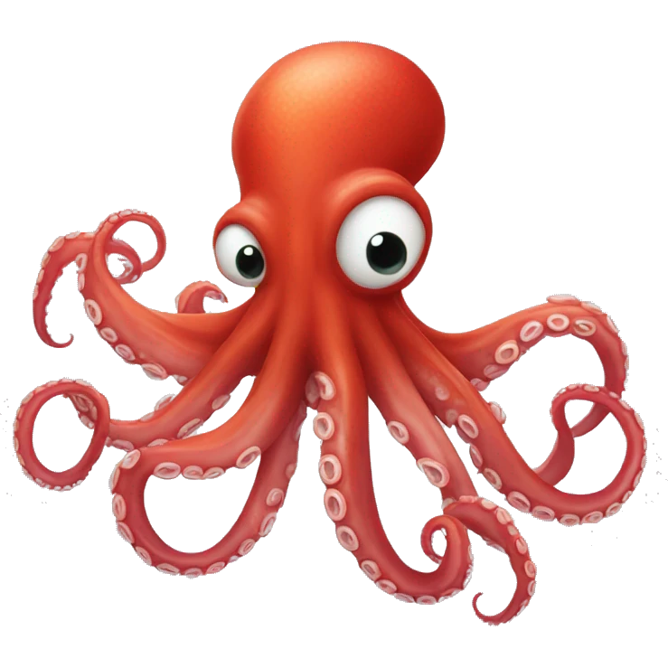 red cartoon octopus with white beard emoji