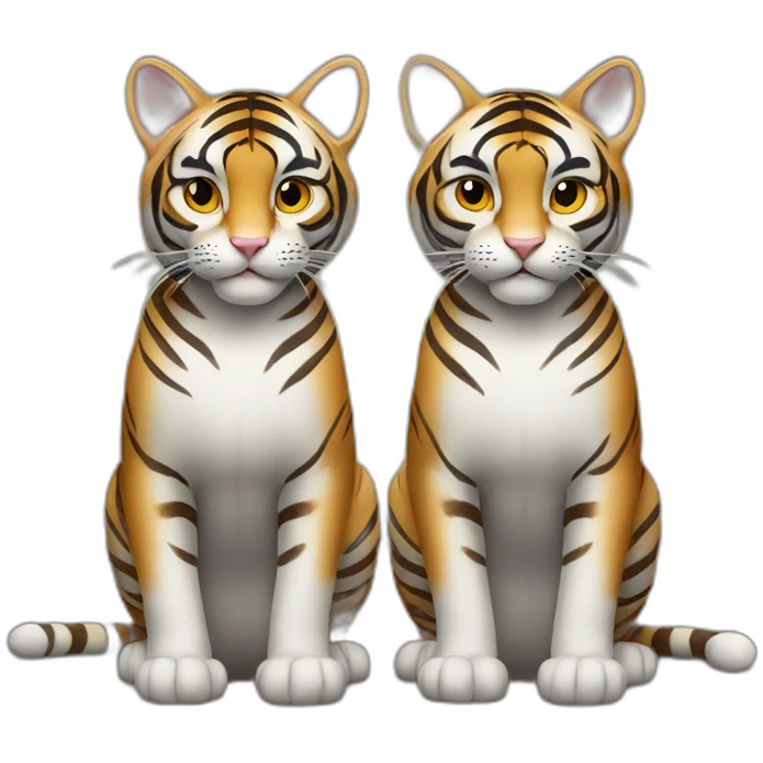 deux chats tigrés emoji