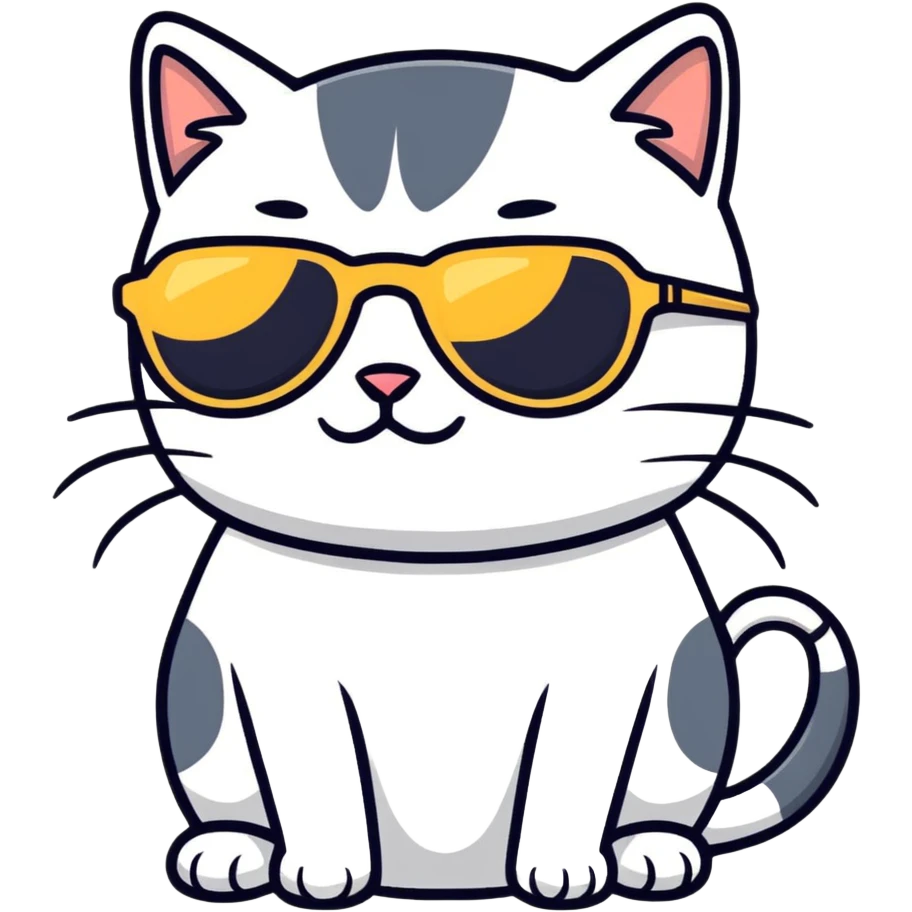 Cat with sunglasses emoji