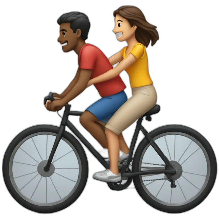 people roading a bike emoji