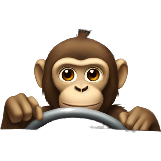 Monkey driving emoji
