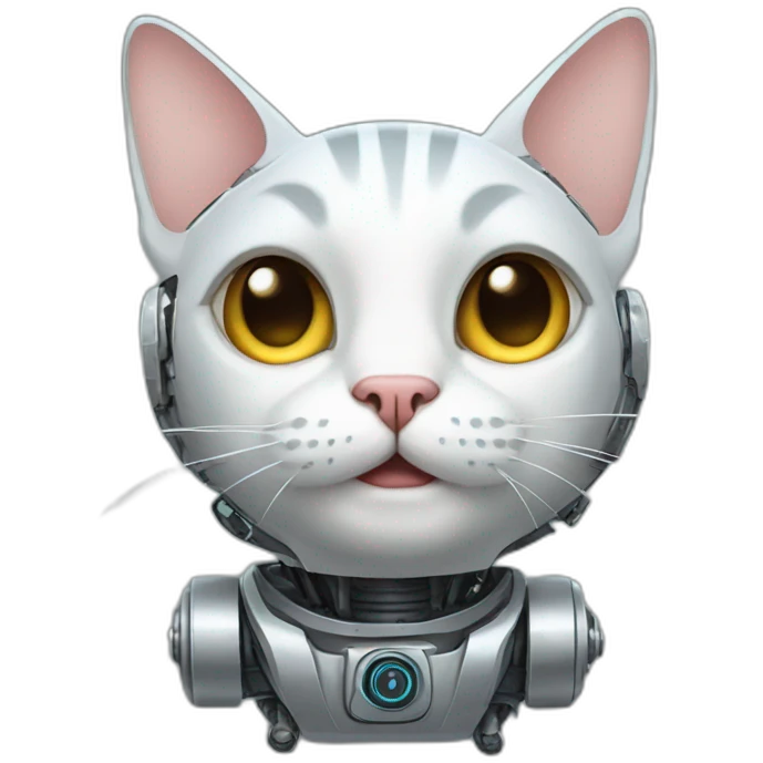 cat with robot part emoji