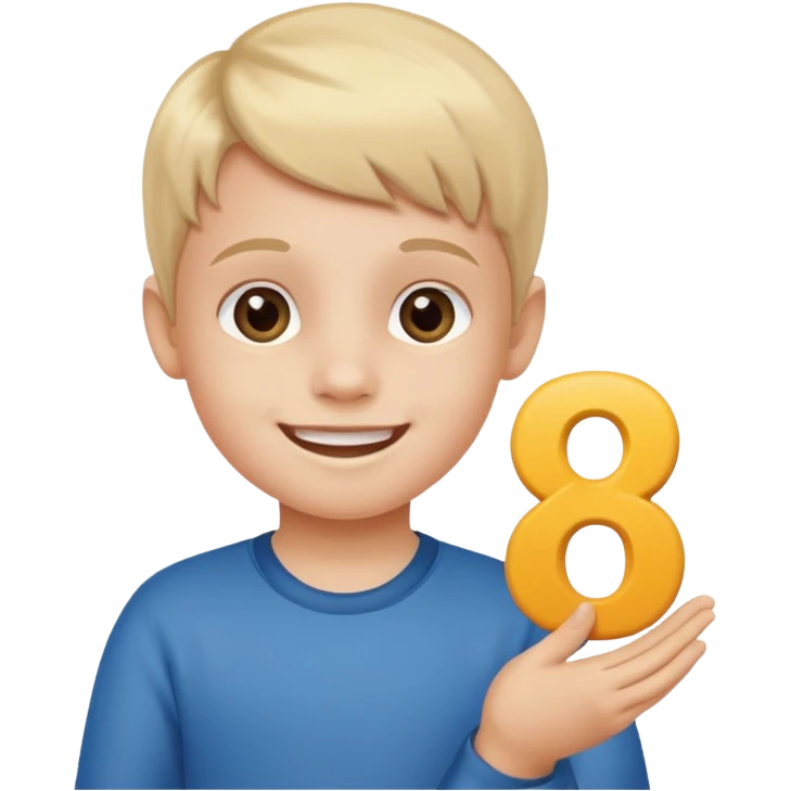 A Lil kid holding 6 7 on emoji