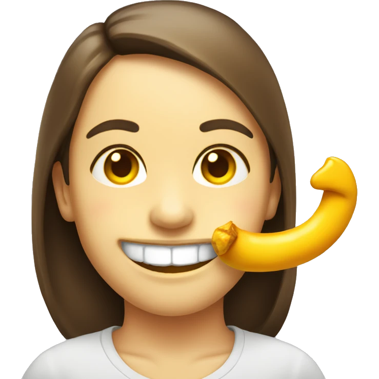 Kissing/smiling emoji with a yellow bone in mouth emoji