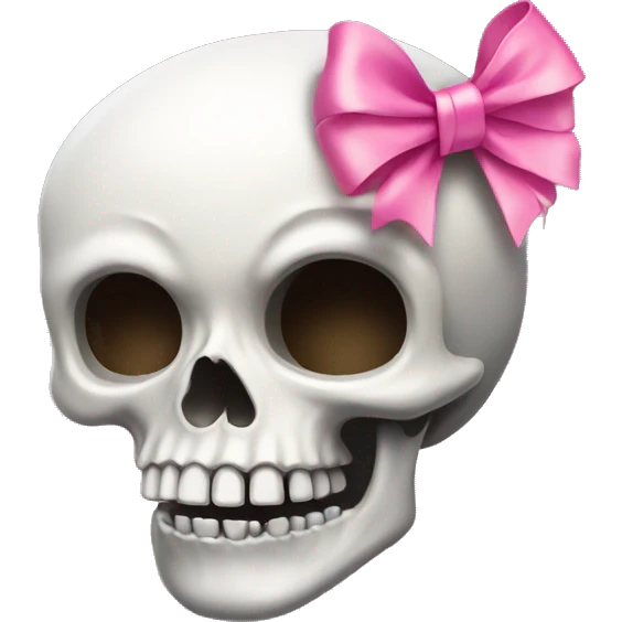 Skull with a pink bow emoji