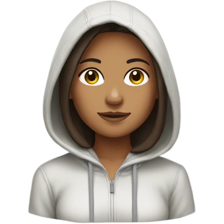 Girl brunette wearing a hoodie  emoji