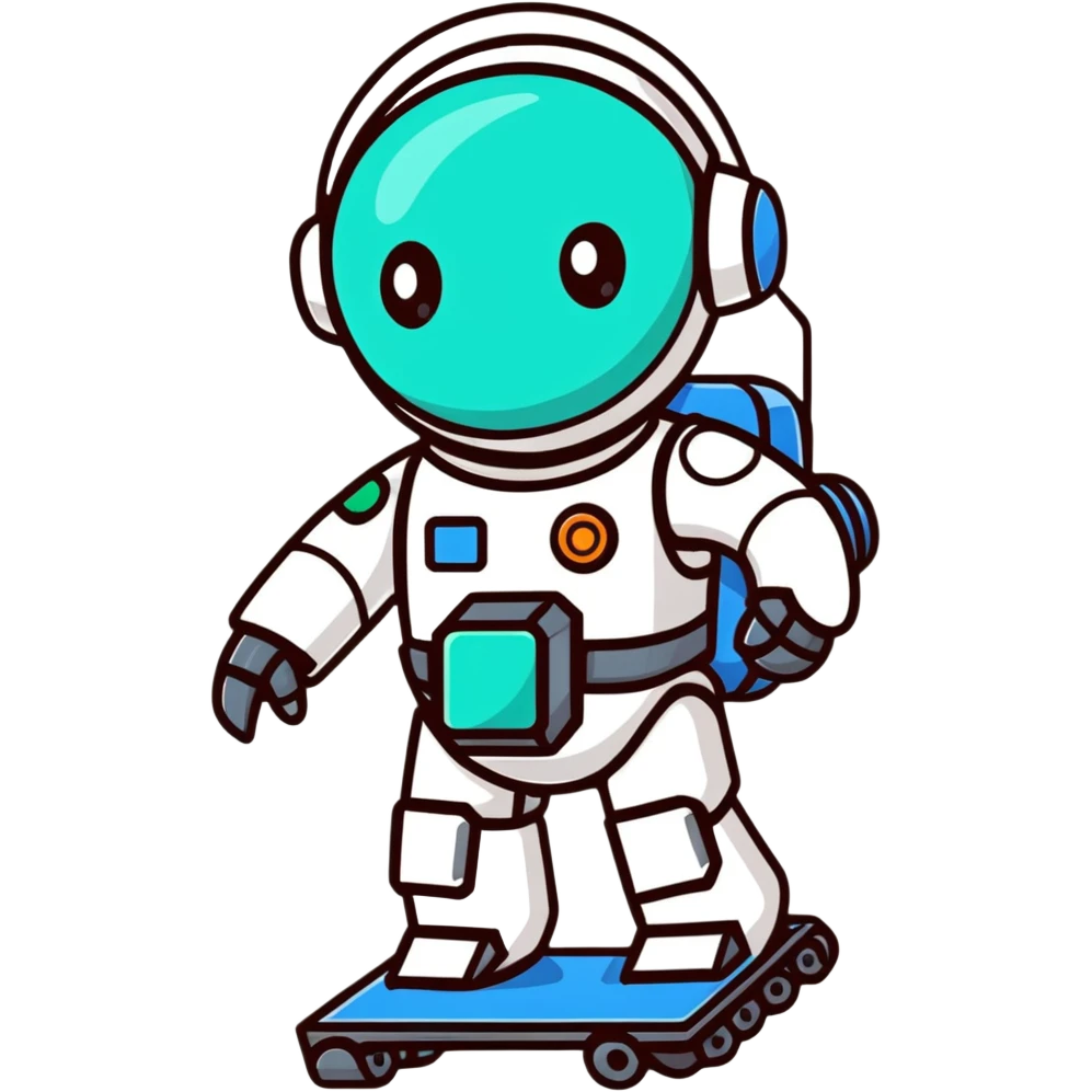 AI banner with friendly robot and digital icons, playful colors emoji