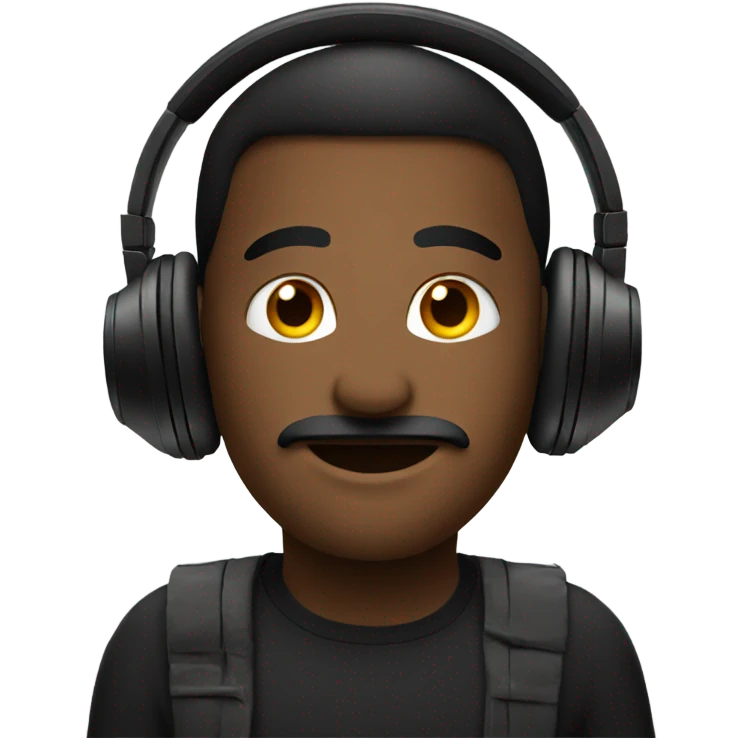 black big headphones emoji