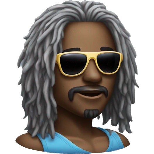 Wale with a wig and sun glasses emoji