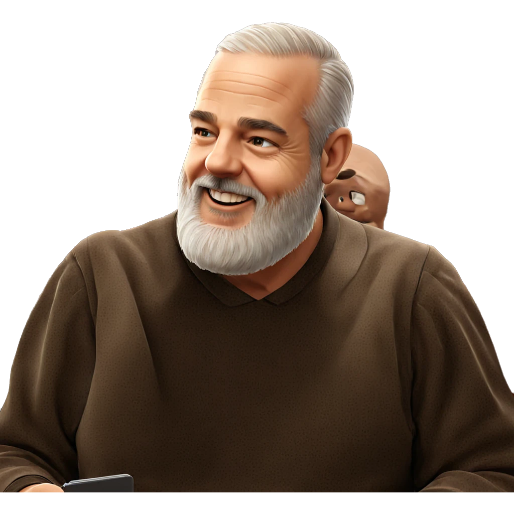 smiling old man portrait emoji
