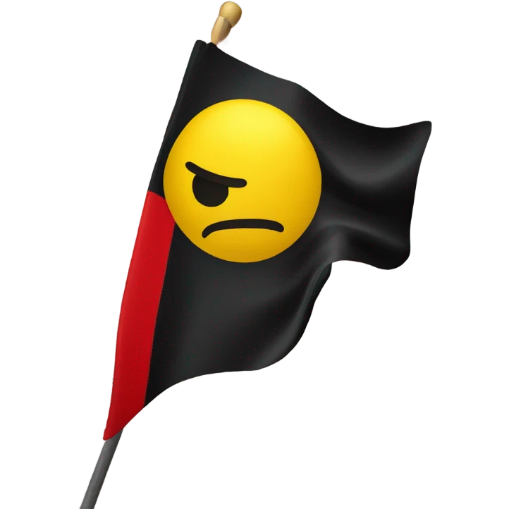 Red and black flag with yellow dot in the middle  emoji