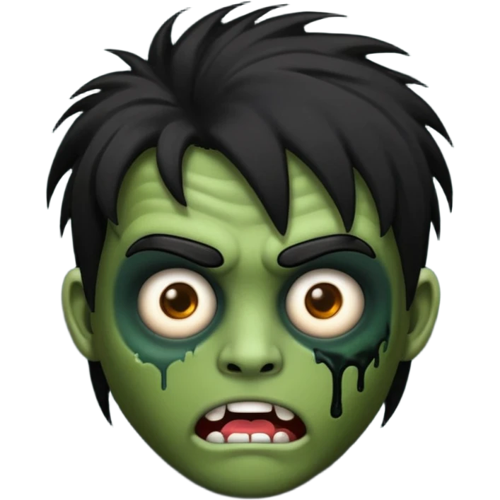 crie um emoji de zumbi homen com o cabelo de emo de anime grande cobrindo o rosto assim🧟 emoji