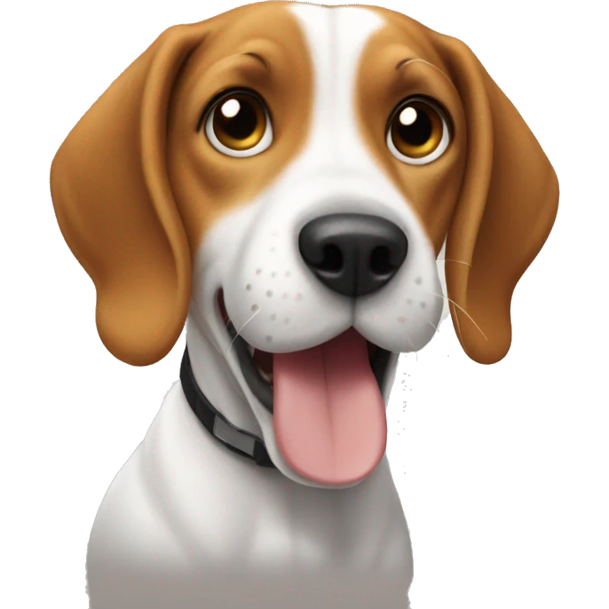 beagle barking at small white dog  emoji