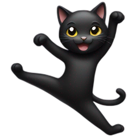 Black cat dancing emoji