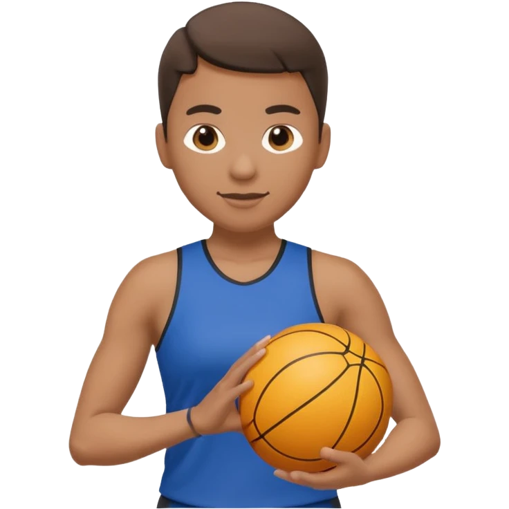 PE teacher, energetic, holding a ball emoji