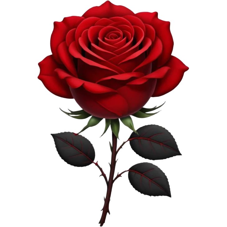 a rose in black style emoji