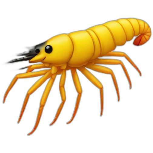 Yellow and black prawn  emoji