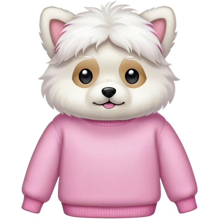 Maltipu in a pink sweater emoji