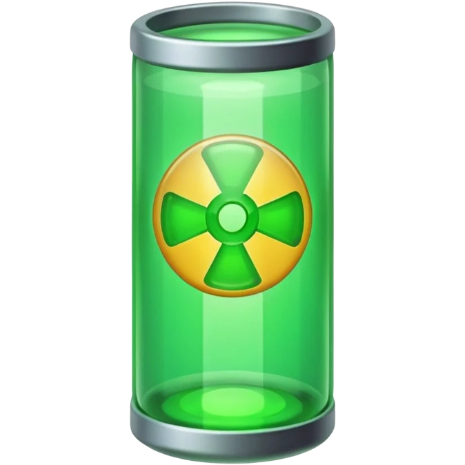 Uranium like inside a tube that we see on tiktok, without the symbol thing, and no line thing, just tube and pure green emoji