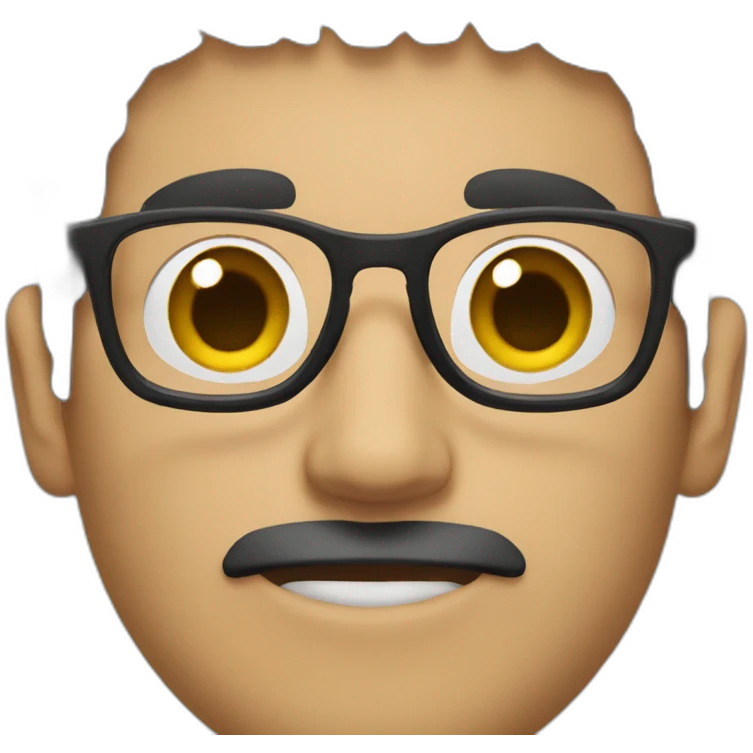 guy with black hair and glasses emoji
