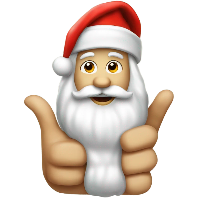 Santa on a thumb emoji