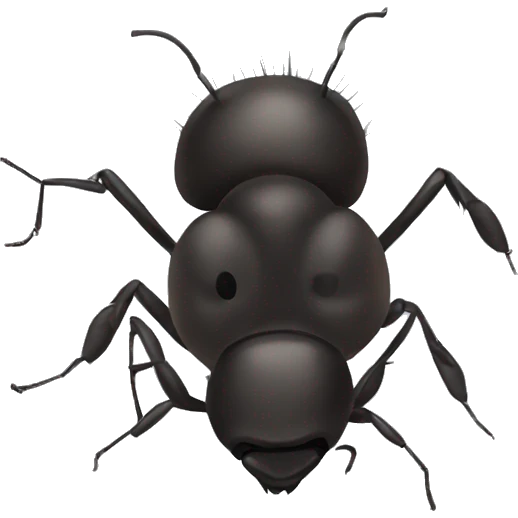 Ant with hair emoji
