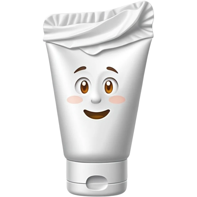 hand cream tube that is empty and crumpled, very wrinkled, cap still on, looks used up emoji