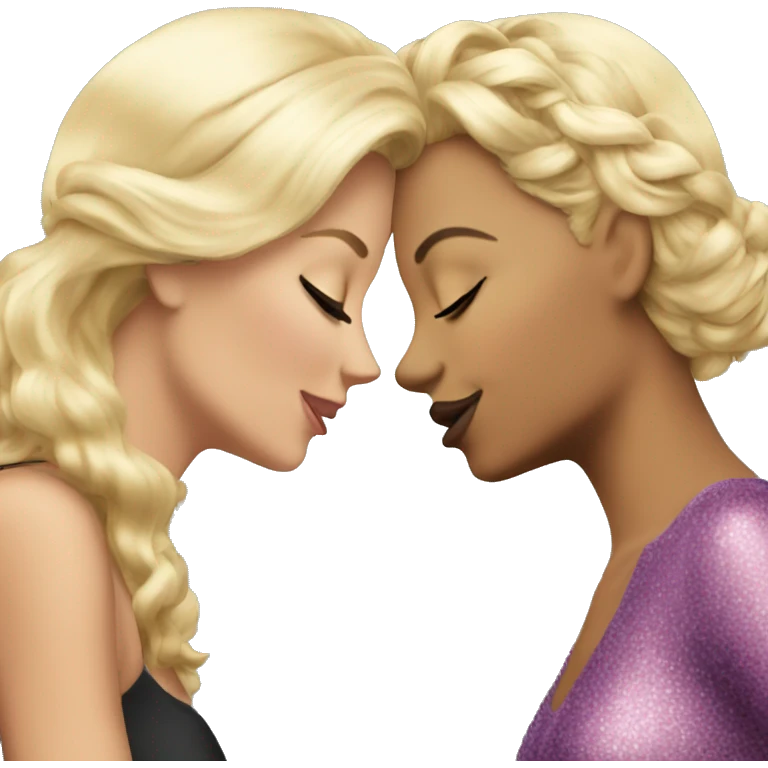 2 blonde queens kiss  emoji