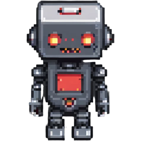 8-bit style robot character with square head emoji