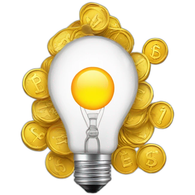 bulb with coins inside emoji