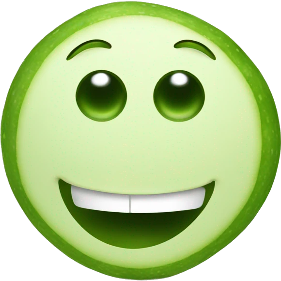 a smiley face with a nose that looks like a cucumber  emoji