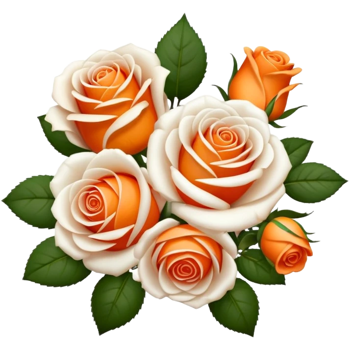 Orange and white roses little mini emoji