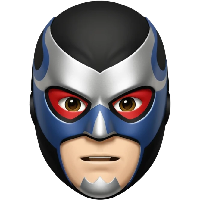 wrestler with a dramatic black and silver lucha libre mask emoji