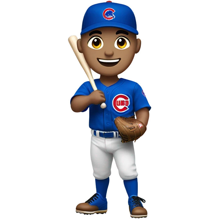 White male Chicago cub player waving a W flag  emoji
