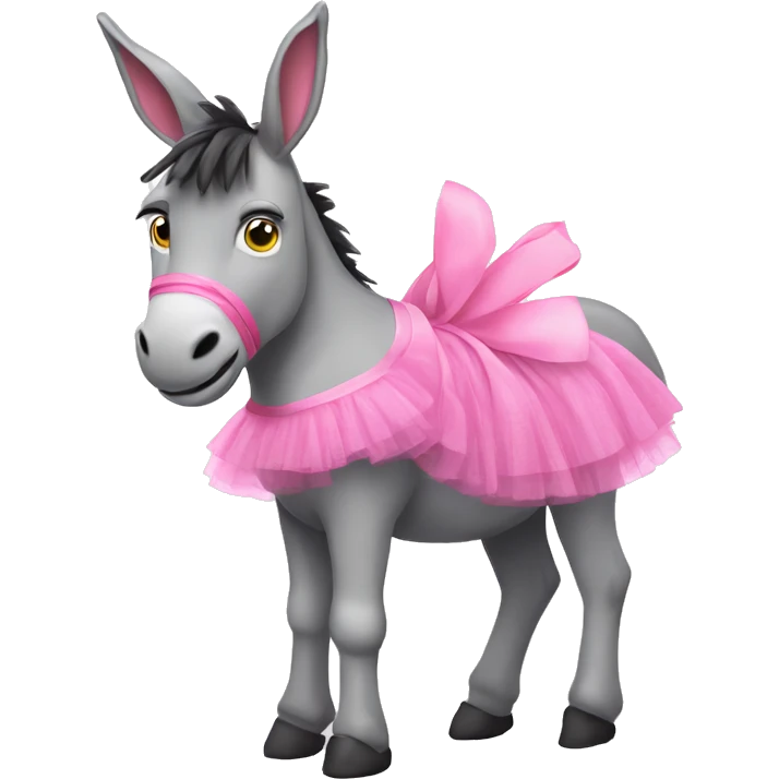 Pink donkey with a tutu emoji