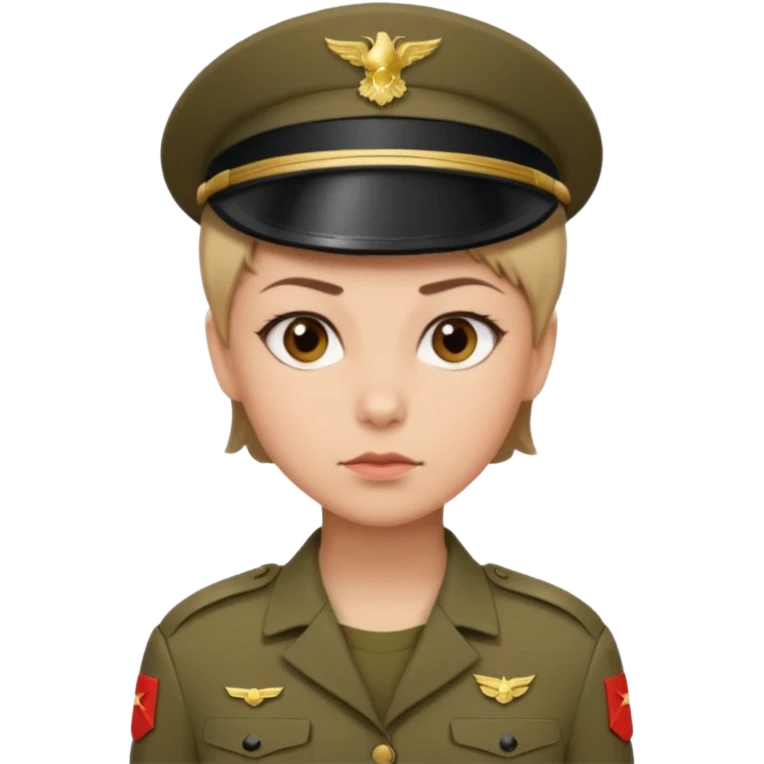 women Soldier without wearing no cap emoji