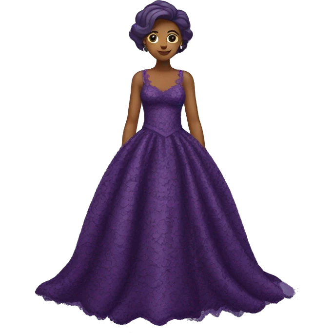 Dark purple lace gown dress emoji