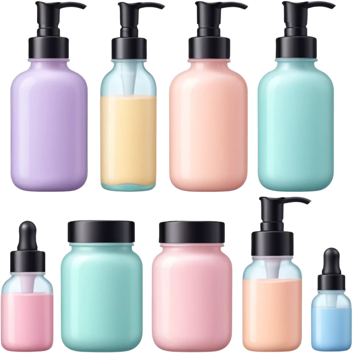 cute pastel colors skin care emoji