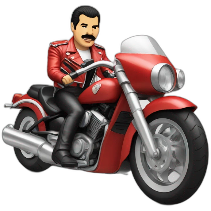 Freddie mercury with motorcycle emoji