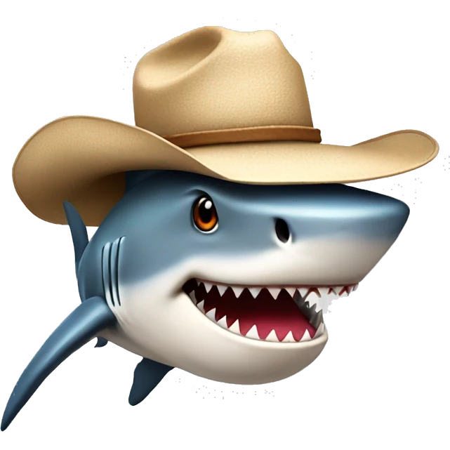 shark with a cowboy hat emoji