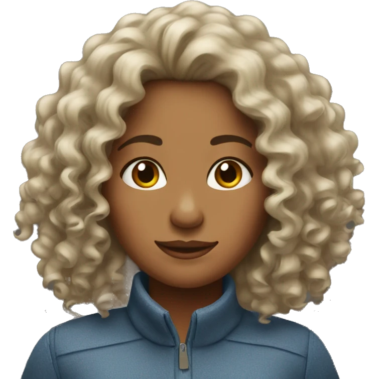 Woman with curly hair  emoji
