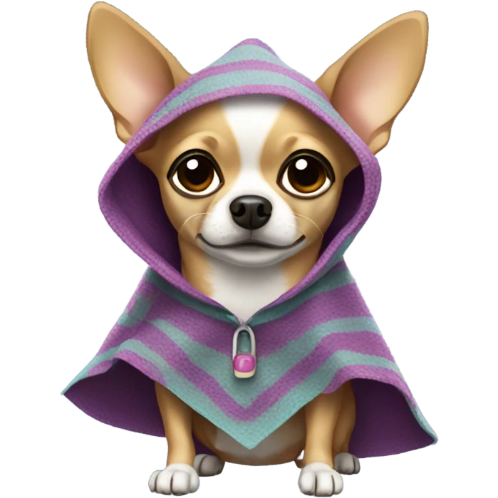 Chihuahua wearing poncho emoji