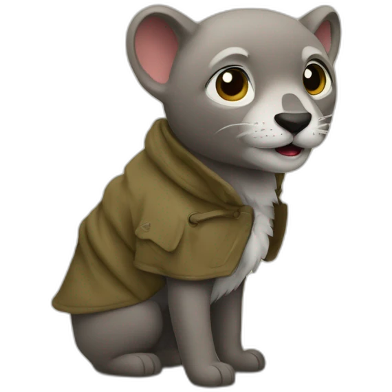 L'animal qui s'appelle le paresseux qui est habillé avec un manteau emoji