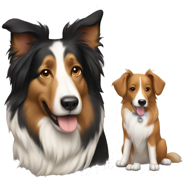 Zoe with a collie emoji
