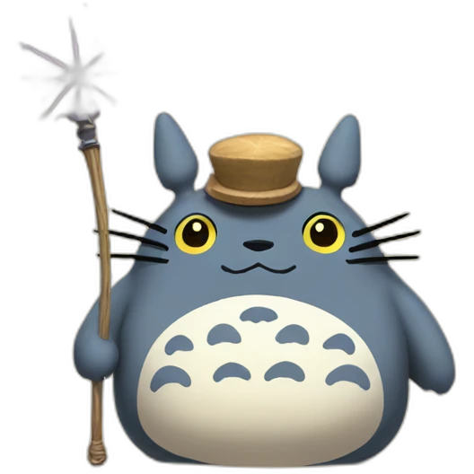 Totoro with a magic wand emoji