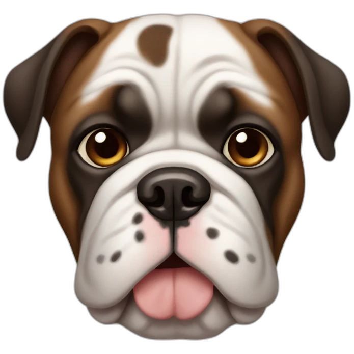 black brown white bulldog emoji