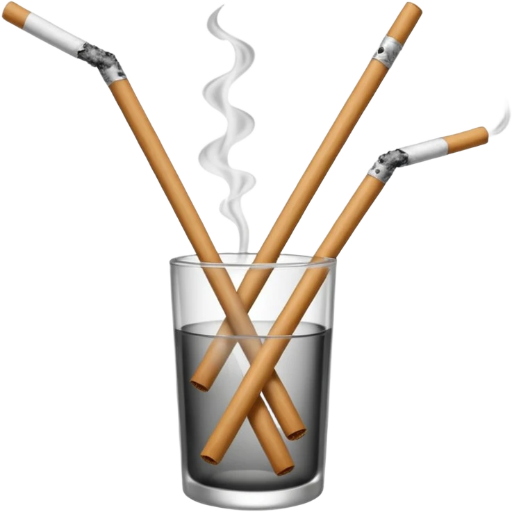 The chopsticks 🥢 emoji with smoke of a cigarette 🚬 emoji