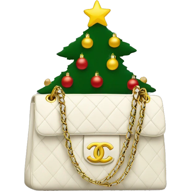 Chanel bag with Christmas tree emoji